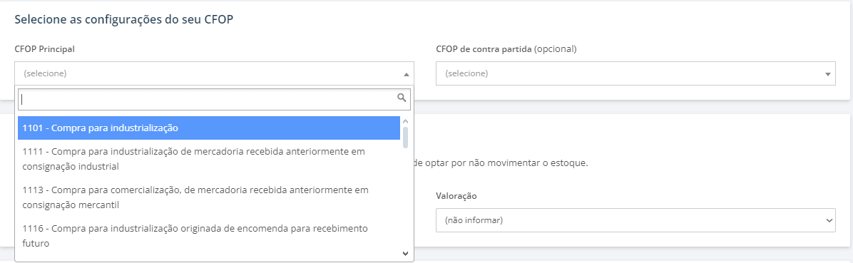 Como configurar uma CFOP