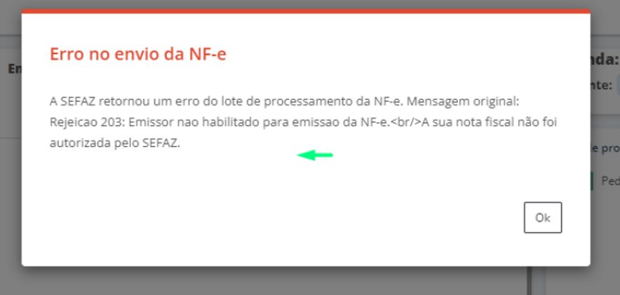 Rejeição 203: Emissor não habilitado para emissão da NF-e