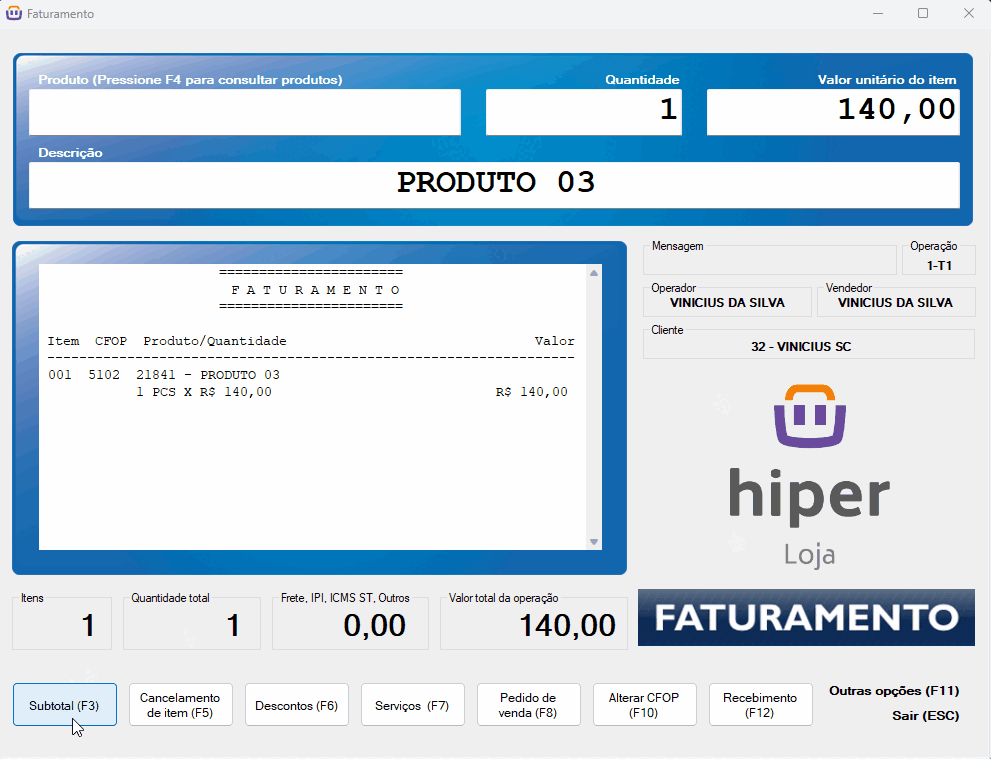 Como aplicar um acréscimo no Faturamento no Hiper Loja